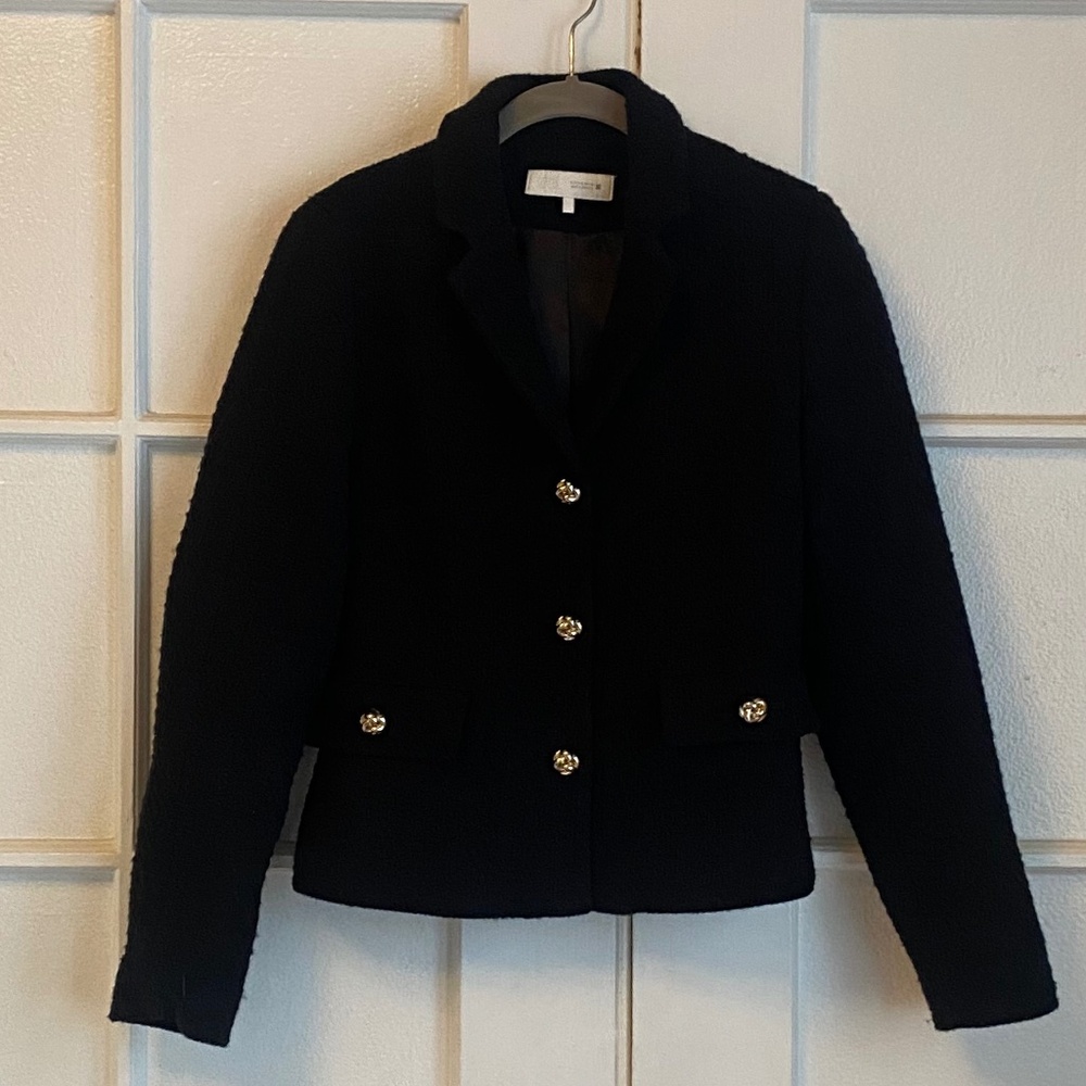 Zara Women's Black Fitted Jacket Size S